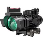 4x32 Tactical Rifle Scope Red & Green & Blue Tri-illuminated Rapid Range Reticle Scope with Fibre Optic Sight