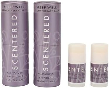 Scentered SLEEP WELL Aromatherapy Balm Saver Bundle - 2 x 5g Balms & 2 x Mini Travel Balms for Restful Sleep - Lavender, Clove, Rose, Chamomile, Ylang Ylang Essential Oils - Relaxing Gifts for Women