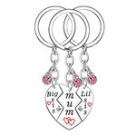 MADHAHEFU 3 PCS Keyring Gifts Mum Gifts From Daughter Sister Gifts Daughter Gifts From Mum Christmas Birthday Gifts For Mum Daughter Sisters Big Sis Lil Sis Mum Keyring (Big Sis Lil Sis Mum)