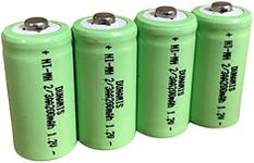 Dunamis 4 Pack Rechargeable AA Solar Batteries 1.2V NiMH 2/3 AA 200mAh - ** 2/3 AA Size ** for Garden Solar Lights ... ** These are Not AA Size, But Two Thirds AA OR 2/3 AA Size **