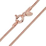 Amberta 14K Rose Gold Plated on 925 Sterling Silver 1.3 mm Curb Chain Necklace Length 20" inch / 50 cm (20)