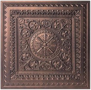 Art3d Drop Ceiling Tiles, Glue up Ceiling Tiles, 2'x2' Plastic Sheet in Antique Copper (12-Pack, 48 Sq.ft)