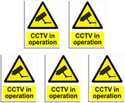 RubiGo CCTV Sign 5PK 10x7cm CCTV In Operation Sign, CCTV Signs Outdoor Indoor Security CCTV Signage Warning Signs Self Adhesive Sticker Safety Sign (5)