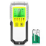 Stud Finder Wall Scanner Detector - 5 in 1 Electronic Wall Wood Metal Stud Locator Edge Center Sensor Beam for Live AC Wire Pipe Metal Lumber Joist Drywall Framing Detection (Silver-Gold)