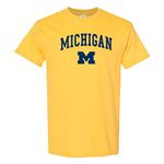 NCAA Arch Logo - NCAA Sports Team Color T Shirt, Michigan Wolverines Maize, Large