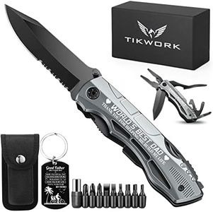 Fathers Day Dad Gifts from Daughter Son,Multitool Pocket Knife "WORLD'S BEST DAD " Christmas Birthday Gifts,Survival Tools for Climbing,Camping,Cycling,Hiking