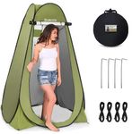 Brekmis Pop Up Privacy Tent – Portable Camping Tent Privacy Shelter for Shower Toilet Dressing Changing UV/Rain Shelter with Windows – for Camping and Beach Outdoors– Easy Set Up Foldable with Carry Bag Lightweight and Sturdy（Green）