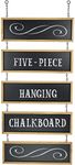 EXCELLO GLOBAL PRODUCTS Hanging Chalkboard Sign Wooden Framed Vintage Rustic Wedding Signs Kitchen Pantry & Wall Decor Rectangle Erasable Black Board Connected Panels with Chains: 32 1/2 x 15 3/4