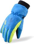 YAPJEB Kids Ski Gloves, Snow Gloves Windproof Waterproof Winter Gloves for Snowboarding Biking (Blue, S)