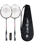 2 x Carlton Pro Force Badminton Rackets + Covers and 6 Shuttles