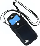 DefenderShield EMF and 5G Radiation Protection Cell Phone Crossbody Pouch with Straps - Lightweight Large Pouch, Fits Most Smartphones and Electronics 7.5 x 4 in (Black)