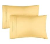 Queen Pillow Cases Set of 2 - Extra Soft, Hotel Quality Pillowcase Covers - Comfy & Cooling - Pack of 2 Pillow Cases - Machine Washable Pillow Protectors - 2 Piece - Queen Size Yellow Pillow Covers