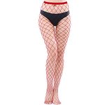 Adove coloured Fishnet Tights Womens High Waist Sexy Elasticity Fish Net Stockings Red, One Size (YW135)