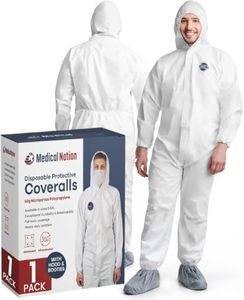 Medical Nation Hazmat Suits Disposable | 1 Pack, Small | Protective Coveralls with Attached Hood and Boots | Heavy Duty Full Body Painters Suit for Adults - Breathable & Water Resistant