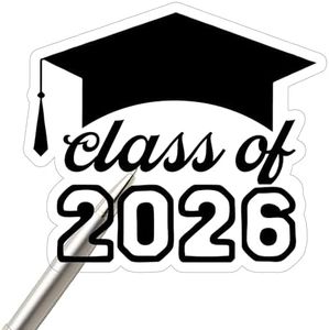 120 x Class of 2026 Graduation Party Favor Stickers, Black Foil High School College Senior Graduation Envelope Seals, Graduation Announcement Invitation Labels, 2 Inch in Width (Black Foil)