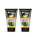 Garnier Men, Face Wash, Brightening & Anti-Pollution, TurboBright Double Action, 100 g (Pack of 2)