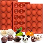 Mity rain (3 Pcs) 15 Cavity 2 inch Hot Cocoa/Chocolate Bomb Mold, 45 Cavity Total Semi Silicone Mold, Half Sphere Mold for Cake, Jelly, Pudding, Dome Mousse