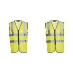 Blackrock Hi Vis Yellow Executive Sleeveless Vest Waistcoat, Men's and Women's Full-Length Zip, Lightweight, Reflective High Visibility Safety Wear, Fully EN Certified - 2XL