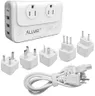 ALLWEI International Travel Adapter 220V to 110V Power Voltage Converter for Hair Straightener/Curling Iron, Universal Power Plug Adapter UK, US, AU, EU, IT, India (White)