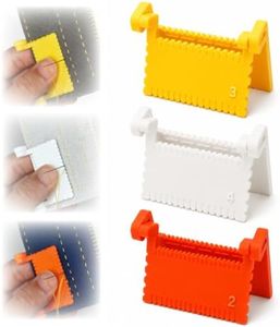 3Pcs Sewing Templates for Even Stitching, Needle Distances Seam Guides Kit, DIY Stitching Guide Tool Seam Finishing Uniform Precision Stitching Fabric Edging Crafts (3Color-White/Yellow/Orange)