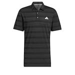 adidas Golf Mens Two Colour Stripe Polo Shirt - Black/Grey Six - M