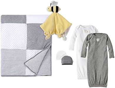 Burt's Bees Baby Unisex Baby Gift Set - Baby Sleeper Gowns, Hats, Reversible Quilt & Plush Toy, 100% Organic Cotton Essentials Bundle