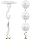 Adhesive Wall & Ceiling Decor Hooks: 6-Pack 3 lbs Heavy Duty No-Drill 360° Swivel Adjustable for Hanging Home Accents Lights Plants Wind Chimes Compatible with 3M Command Strips