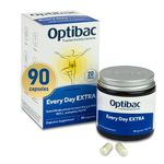 Optibac Probiotics Every Day Extra - High Strength Vegan Digestive Probiotic Supplement with 20 Billion Bacterial Cultures - 90 Capsules