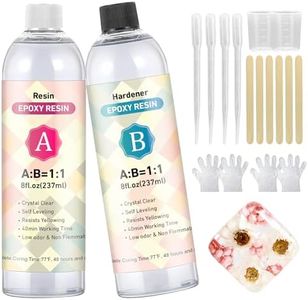 FEACM Epoxy Resin Kit, 16OZ Resin Epoxy Transparente Super Crystal Clear, Art Resin Kit for Beginners with Everything Bubble Free, Casting Resin for Jewelry, Molding, River Table Tops, DIY Projects