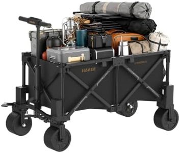 NAVEE 4X Electric Wagon Cart with Seat, 1300 lbs Static Load, 770 lbs Dynamic Load, 3000W Motor, 6.5" Wheels All-Terrain Heavy Duty Foldable Utility Cart for Shopping Camping Outdoor Film Production