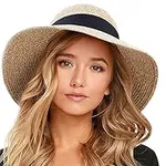 FURTALK Womens Beach Sun Straw Hat 