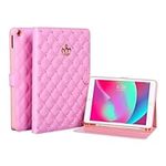 Cute Case for iPad Mini 6 Women & Girls,PU Leather Crown Bling iPad Mini 6th Generation Case with Pencil Holder，Smart Case with Soft TPU Back 8.3 inches (Pink)