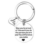 kuou Appreciation Keychains Thanks You Gifts Keyring Keychains with Drawstring Flannel Bag Gifts for Nurses Employee Volunteer Social Worker Mentor Teacher