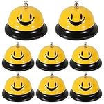 8PCS Call Bell Service Bell for Desk, Smile Face Desk Bell for Service, Customer Service Bell School Bell with Metal Anti Rust Construction, Front Desk Bell for Hotel Counter Restaurant Classroom