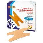 Flexible Fabric Plasters - Flex Fabric Adhesive Plasters Knuckle Plasters for Finger Care and to Protect Wounds from Infection - (100 Count Box)