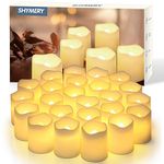 Flameless Votive Candles,Flameless Flickering Electric Fake Candle,24 Pack Battery Operated LED Tea Lights in Warm White for Wedding,Table,Festival Celebration,Halloween,Christmas Decorations