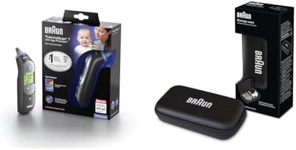 Braun ThermoScan 7 thermomètre auriculaire avec Age Precision - Black Edition et Braun Boitier de Protection pour Thermometre