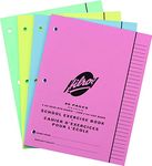 Hilroy School Exercise Book, 80 Pages, 8mm Ruled with Margin, Assorted Colour Covers, Pack of 20 (11185)