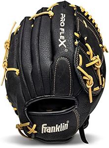 Franklin Sports Unisex Youth 12-Inch Franklin Sports Baseball Glove Proflex Adult Baseball Softball Glove Baseball Fastpitch Soft, Black/Camel, 12-Inch US