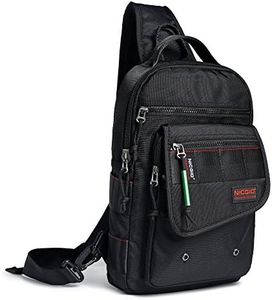 Nicgid Sling Bag Chest Shoulder Backpack Crossbody Bags for iPad Tablet Outdoor Hiking Men Women (Black)