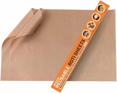 Magicook Roti Mat - Pack of 2 Sheets, 25x33 cm Each. Reusable Heat Resistant Teflon Baking mat for Akki roti, holige Sheet, chapati Rolling Board