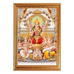 Framecart laxmi ganesh saraswati with kuber ji photo frame - Small and Large Acrylic Frames for Table, Temple, Wall, Mandir, Gym, and Outdoor Spaces, for Home Decor (10 x 15 inches, Laxmi Ji 1)