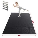 HAPBEAR Extra Large Exercise Mat - 6'x4'x8mm(1/3 inch), Shoes-Friendly, Non-Slip, Ultra Durable, Thick Workout Mats for Home Gym Flooring Cardio, Yoga Mats for Fitness, High-Density Exercise Mat