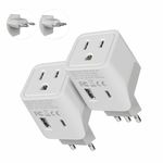 Ceptics European, Italy Travel Adapter Plug (Type C, L) - 3 in 1 - Dual USB - 2 Pack