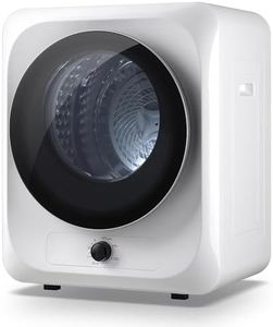 Auertech 1.5 Cu.Ft Portable Clothes Dryer, 850 W Front Load Electric Dryer Machine with Stainless Steel Drum, Simple Control Knob, Compact Tumble Dryer for Laundry Apartment, Dorm, RV, White