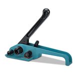 Heavy Duty Poly Strapping Tensioner Sealer & Cutter Manual Packing Tools Kit for 1/2"-3/4" Width Polyester Polyproplyn Strap(Lake Blue)