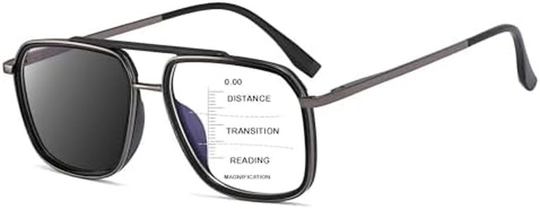 HOOBAY Photochromic Progressive Multifocus Reading Glasses For Men,Progressive Readers No Line Quick-Transition Sunglasses