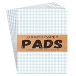 1InTheOffice Graphing Paper 8.5 X 11, Graphing Grid Notepad, Letter Size, Graphing Paper, Quad Ruled Paper, White, 50 Sheets