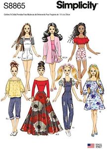 Simplicity S8865 Doll Clothes Sewing Patterns for 11.5" Dolls, Code 8865