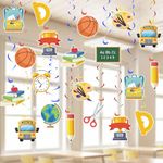 48 PCS Back to School Supplies Hanging Swirls Ceiling Decor Welcome Back to School Decorations for Classroom Decorations First Day of School Decorations